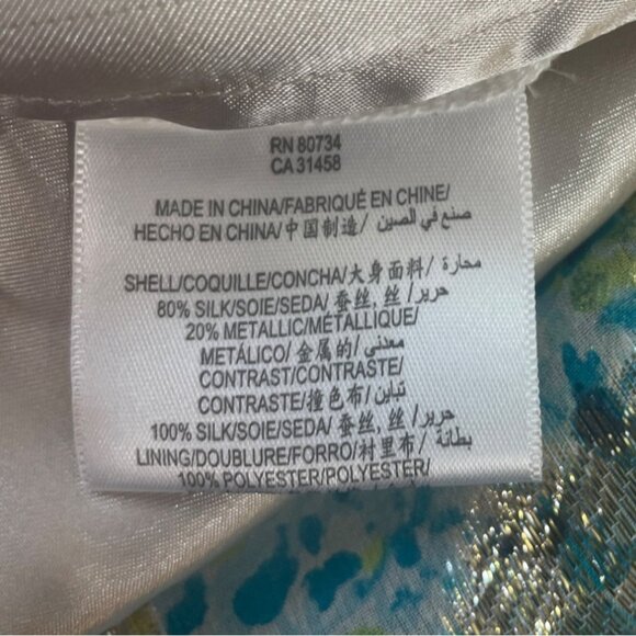 BCBG Maxazria Women's Green and Blue Empire Dress Sz 6 (EUR 36) - Picture 8 of 9